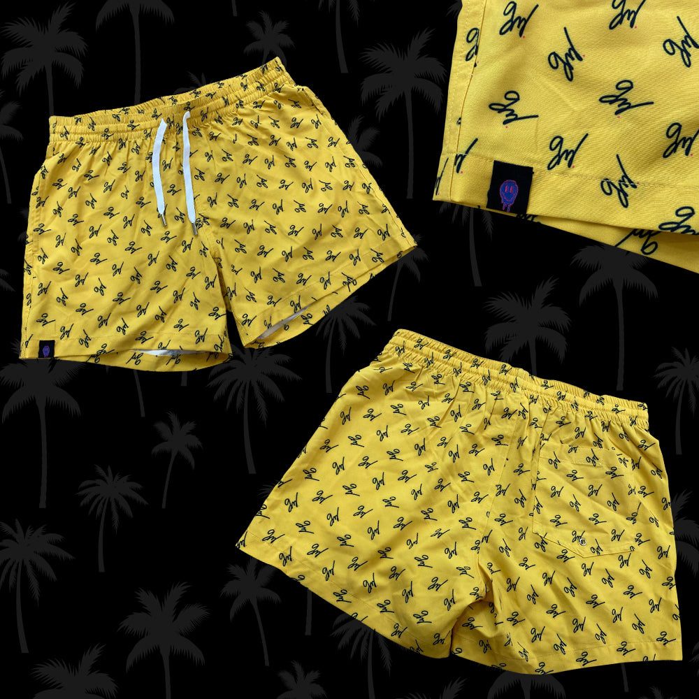 Gavin Magnus Line Gold Yellow Pattern Shorts Merch